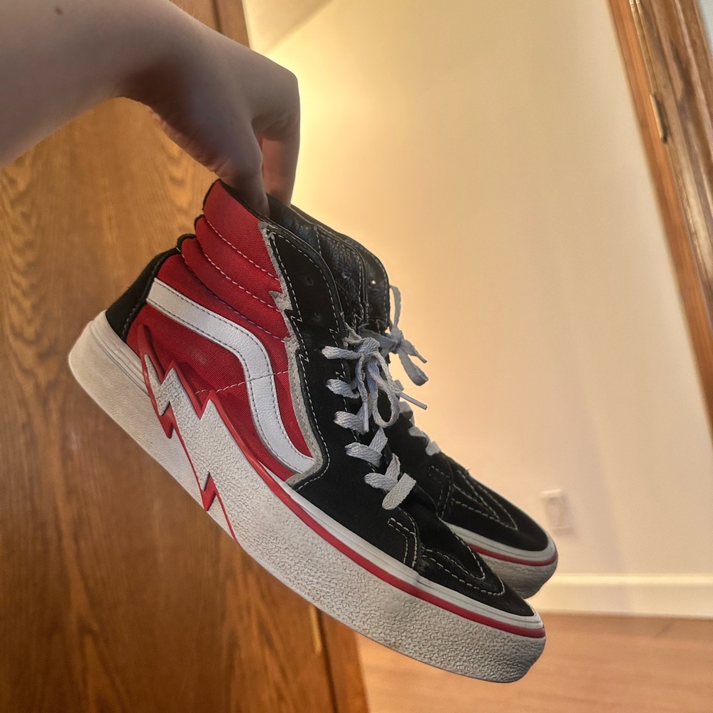 Vans Black Red White High-Top Sneakers